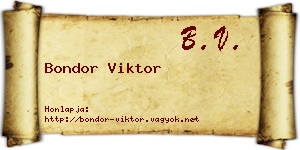 Bondor Viktor névjegykártya